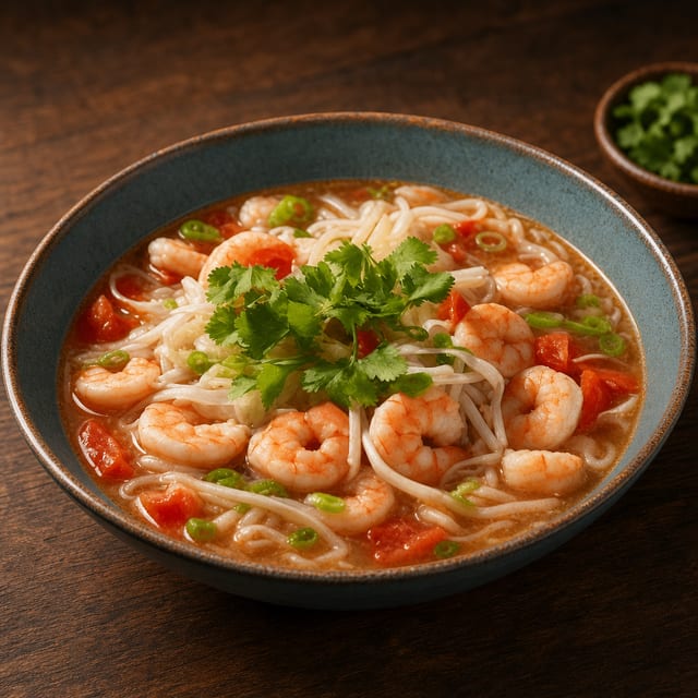 Pho with Poached Shrimp.