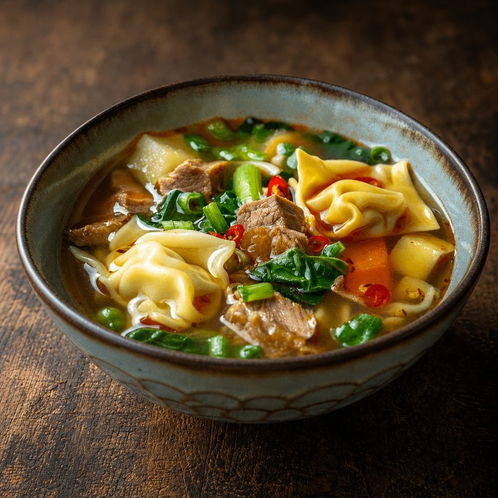 Wonton Egg Noodle Soup.