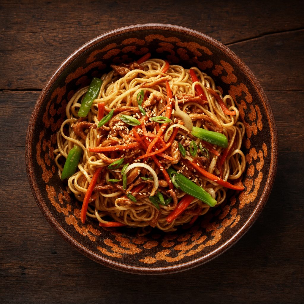 Lomein Stir Fried with Vegetables.