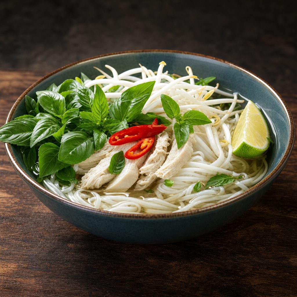 Pho with Poached Chk'n Breast.