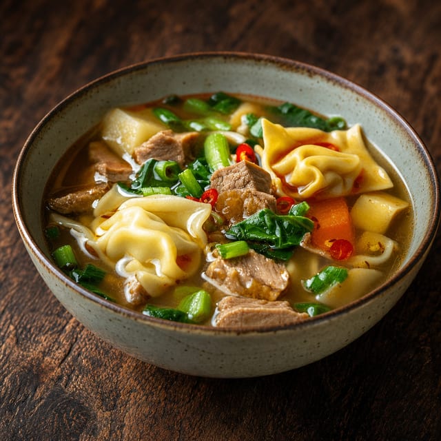 Wonton Egg Noodle Soup.
