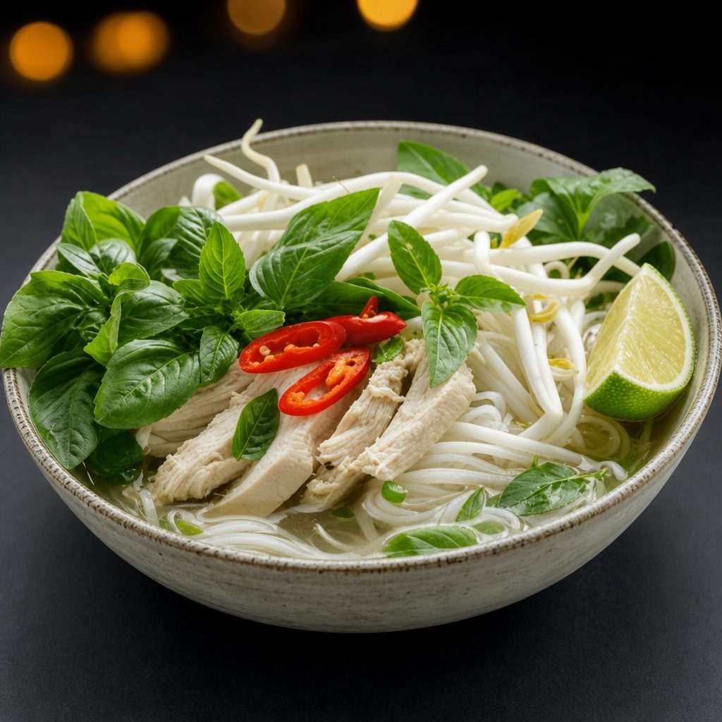 Pho with Poached Chk'n Breast.