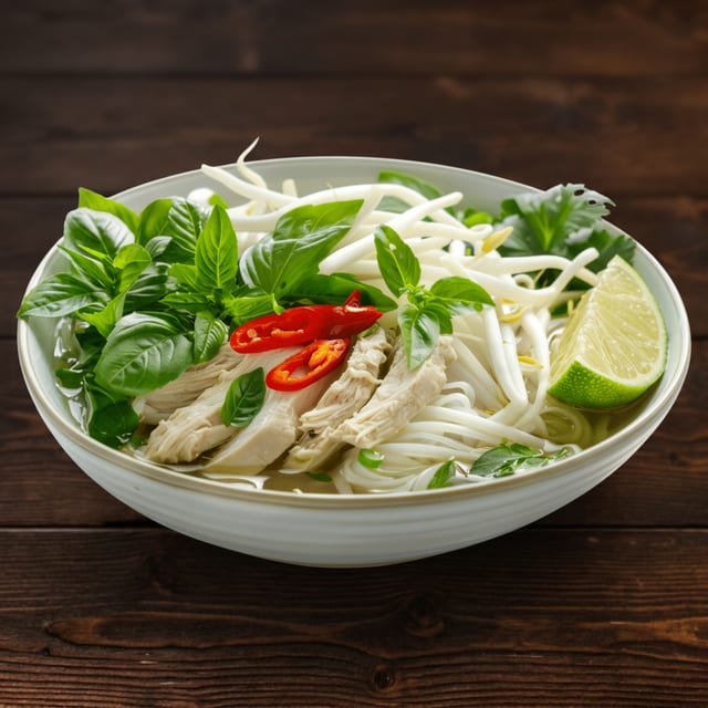 Pho with Poached Chk'n Breast.