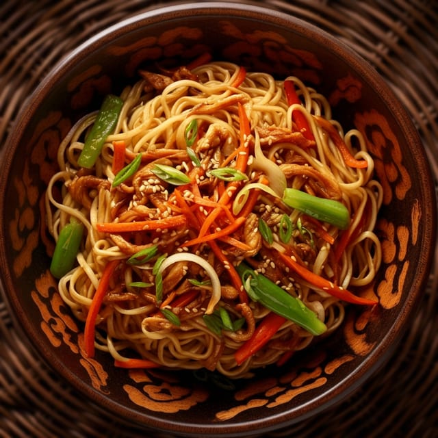 Lomein Stir Fried with Vegetables.